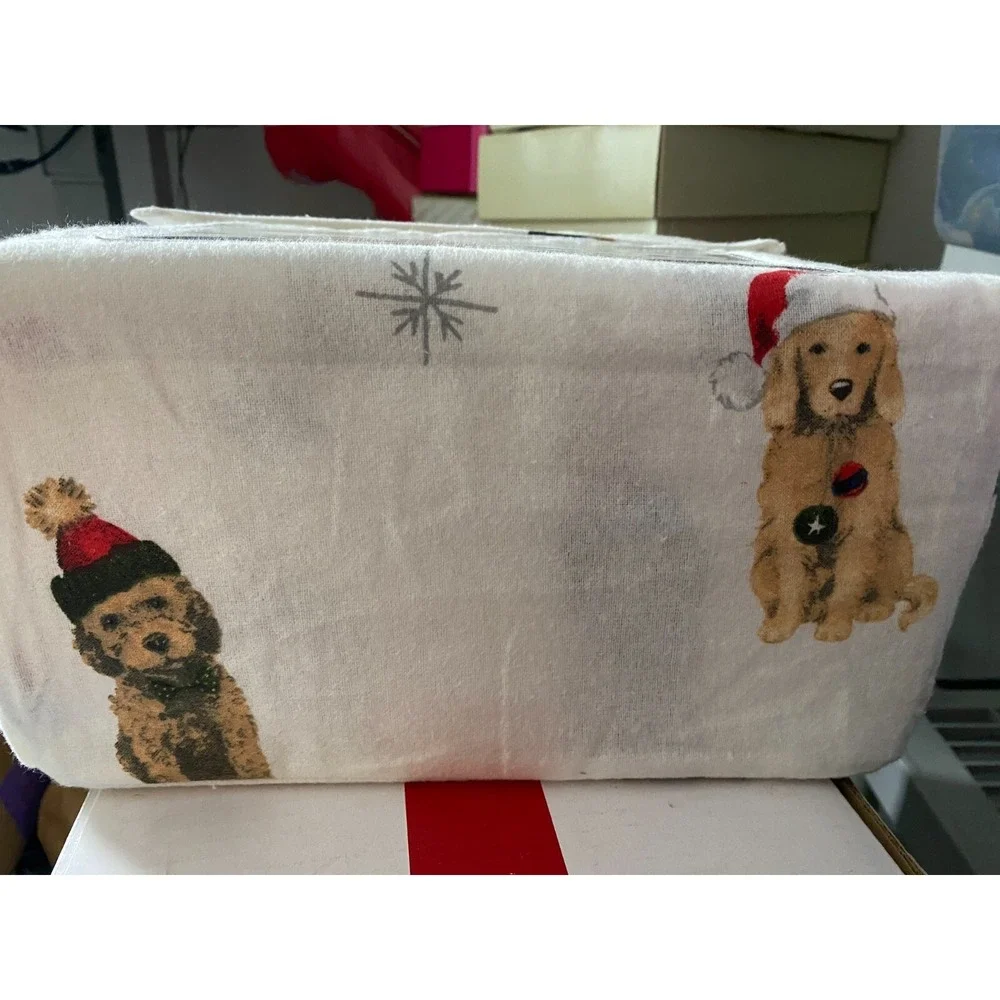 NEW HOLIDAY DOGS Flannel Full Size Flannel Sheet Set SO CUTE AND SOFT!